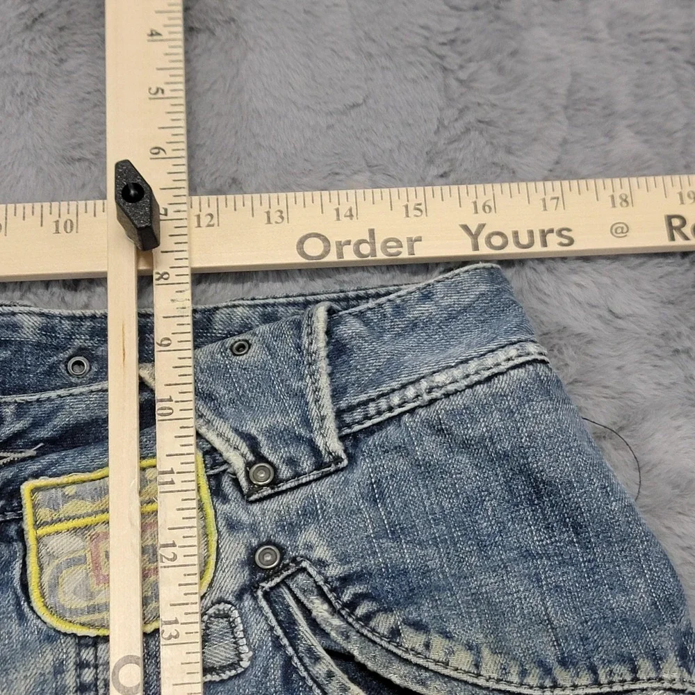 Diesel Jeans Mens 32x33‎ Blue Straight Distressed Motor Club Patch Biker Y2K